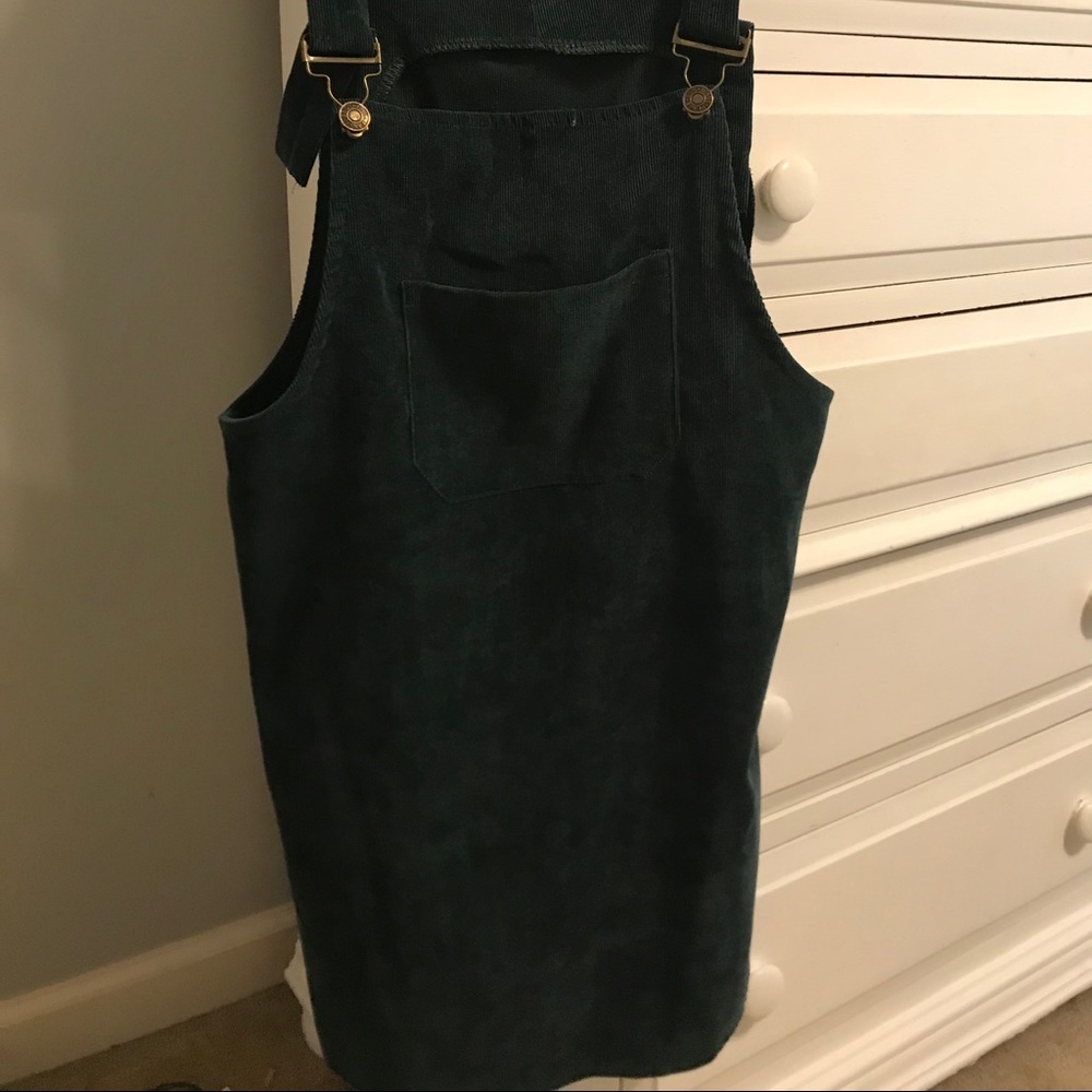 Dark Green Suede Overalls